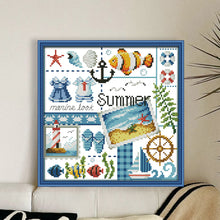Load image into Gallery viewer, Joy Sunday - Four Seasons Of Summer - 24*23CM 16CT 2 Stamped Cross Stitch
