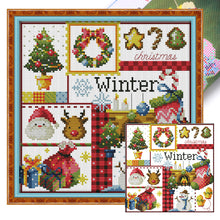 Load image into Gallery viewer, Joy Sunday - Winter Seasons - 24*24CM 16CT 2 Stamped Cross Stitch
