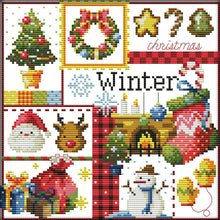 Load image into Gallery viewer, Joy Sunday - Winter Seasons - 24*24CM 16CT 2 Stamped Cross Stitch

