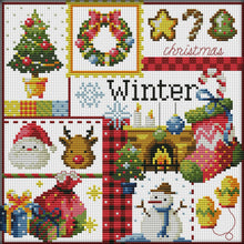 Load image into Gallery viewer, Joy Sunday - Winter Seasons - 24*24CM 16CT 2 Stamped Cross Stitch
