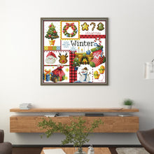 Load image into Gallery viewer, Joy Sunday - Winter Seasons - 24*24CM 16CT 2 Stamped Cross Stitch
