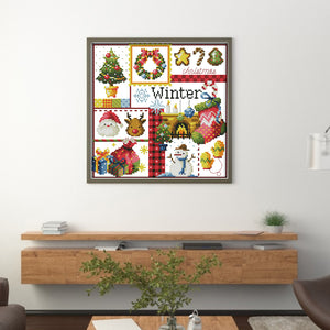 Joy Sunday - Winter Seasons - 24*24CM 16CT 2 Stamped Cross Stitch