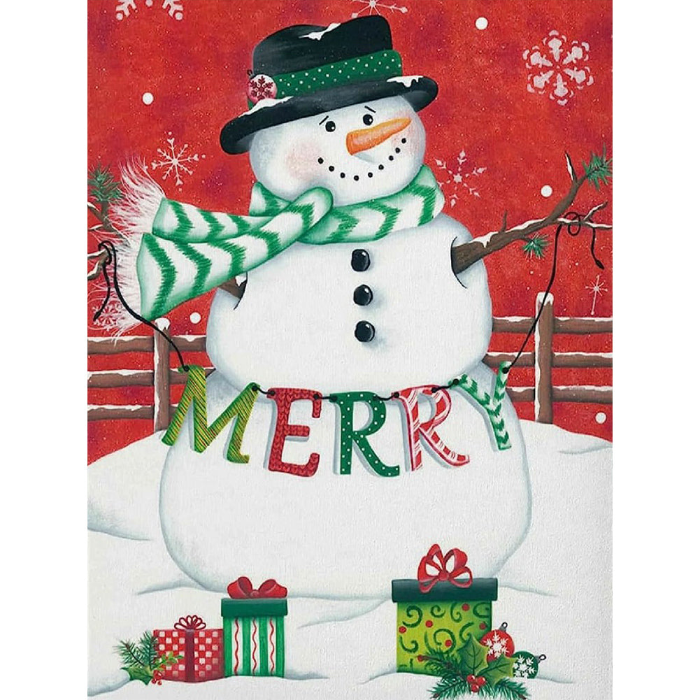 Snowman 30*40CM(Canvas) Full Round Drill Diamond Painting