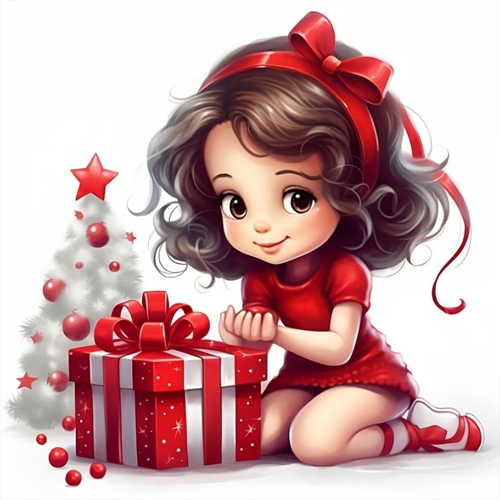 Gift Girl 30*30CM(Canvas) Full Round Drill Diamond Painting