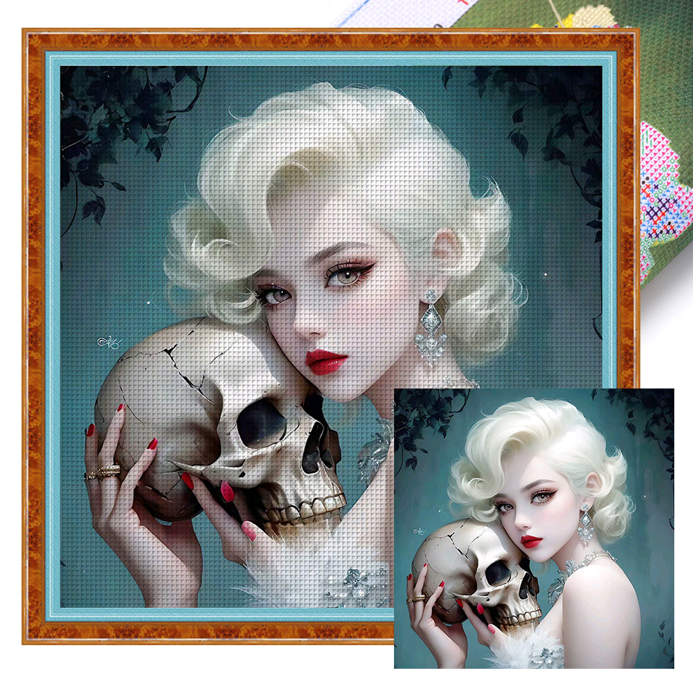 Huancan - Blonde Beauty - 50*50CM 11CT 3 Stamped Cross Stitch