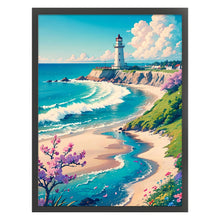 Load image into Gallery viewer, Huancan - Lighthouse By The Sea - 50*65CM 16CT 2 Stamped Cross Stitch
