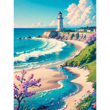 Load image into Gallery viewer, Huancan - Lighthouse By The Sea - 50*65CM 16CT 2 Stamped Cross Stitch
