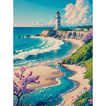 Load image into Gallery viewer, Huancan - Lighthouse By The Sea - 50*65CM 16CT 2 Stamped Cross Stitch

