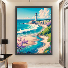 Load image into Gallery viewer, Huancan - Lighthouse By The Sea - 50*65CM 16CT 2 Stamped Cross Stitch
