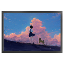 Load image into Gallery viewer, Huancan - Dusk Girl And Puppy - 70*50CM 11CT 3 Stamped Cross Stitch
