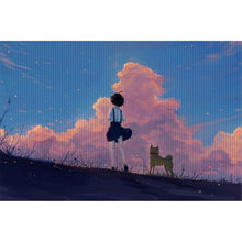 Load image into Gallery viewer, Huancan - Dusk Girl And Puppy - 70*50CM 11CT 3 Stamped Cross Stitch
