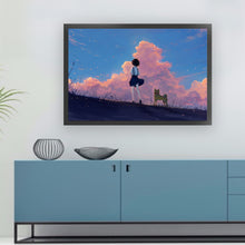 Load image into Gallery viewer, Huancan - Dusk Girl And Puppy - 70*50CM 11CT 3 Stamped Cross Stitch
