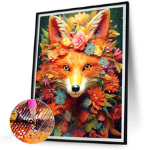 Load image into Gallery viewer, Fox And Flowers 30*40CM(Canvas) Full Round Drill Diamond Painting
