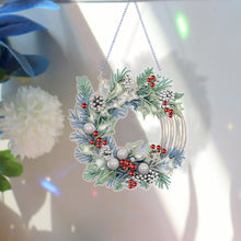 Load image into Gallery viewer, Christmas Acrylic Special Shaped Diamond Painting Wreath Ornament
