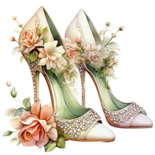 Load image into Gallery viewer, Flower High Heels 30*30CM(Canvas) Full Round Drill Diamond Painting
