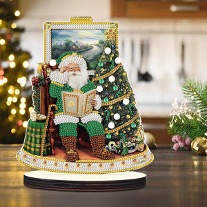Wooden Christmas Desktop Diamond Painting Ornament Santa (4)