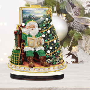 Wooden Christmas Desktop Diamond Painting Ornament Santa (4)