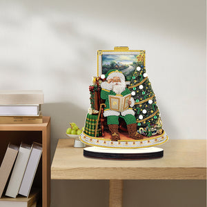 Wooden Christmas Desktop Diamond Painting Ornament Santa (4)
