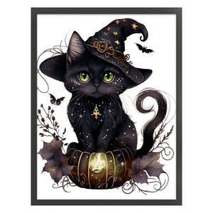 Yishu - Magic Black Cat - 50*65CM 11CT 3 Stamped Cross Stitch