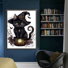 Load image into Gallery viewer, Yishu - Magic Black Cat - 50*65CM 11CT 3 Stamped Cross Stitch
