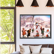 Load image into Gallery viewer, Christmas Street Snow Scene 40*30CM(Canvas) Full Square Drill Diamond Painting
