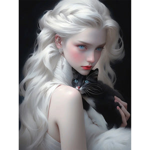 Huancan - White-Haired Girl - 50*65CM 11CT 3 Stamped Cross Stitch