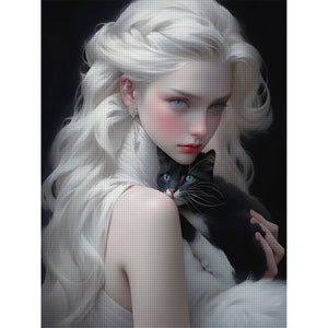 Huancan - White-Haired Girl - 50*65CM 11CT 3 Stamped Cross Stitch