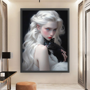 Huancan - White-Haired Girl - 50*65CM 11CT 3 Stamped Cross Stitch