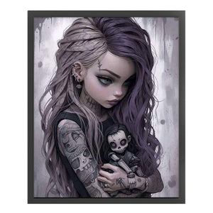 Yishu - Dark Girl - 50*62CM 11CT 3 Stamped Cross Stitch