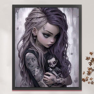 Yishu - Dark Girl - 50*62CM 11CT 3 Stamped Cross Stitch