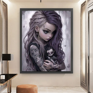 Yishu - Dark Girl - 50*62CM 11CT 3 Stamped Cross Stitch