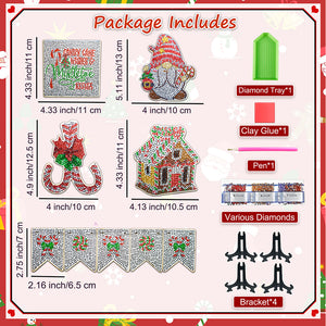 Christmas Diamond Painting Desktop Decor Crystal Painting Desktop Kit (Xmas Ornament 2)