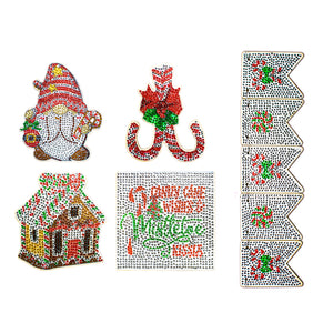 Christmas Diamond Painting Desktop Decor Crystal Painting Desktop Kit (Xmas Ornament 2)