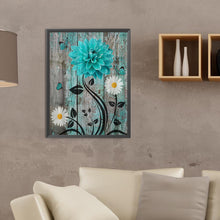 Load image into Gallery viewer, Blue-Green Woodblock Flowers 30*40CM(Canvas) Full Round Drill Diamond Painting
