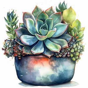Succulents 30*30CM(Canvas) Full Round Drill Diamond Painting