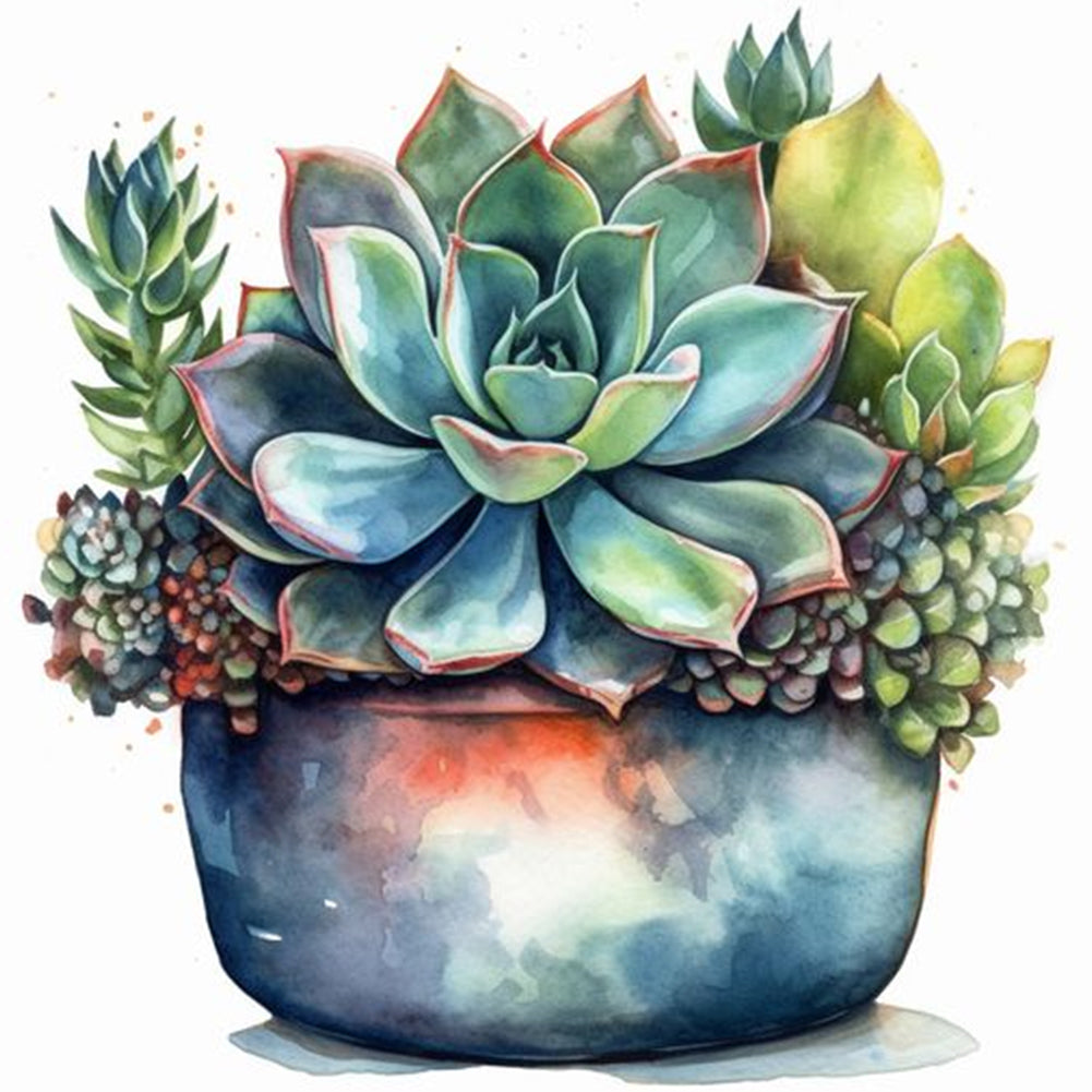 Succulents 30*30CM(Canvas) Full Round Drill Diamond Painting