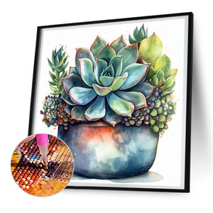 Succulents 30*30CM(Canvas) Full Round Drill Diamond Painting