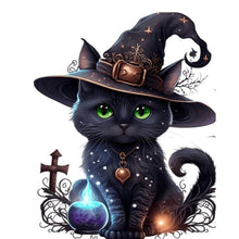 Load image into Gallery viewer, Halloween Cat 40*50CM(Canvas) Full Round Drill Diamond Painting
