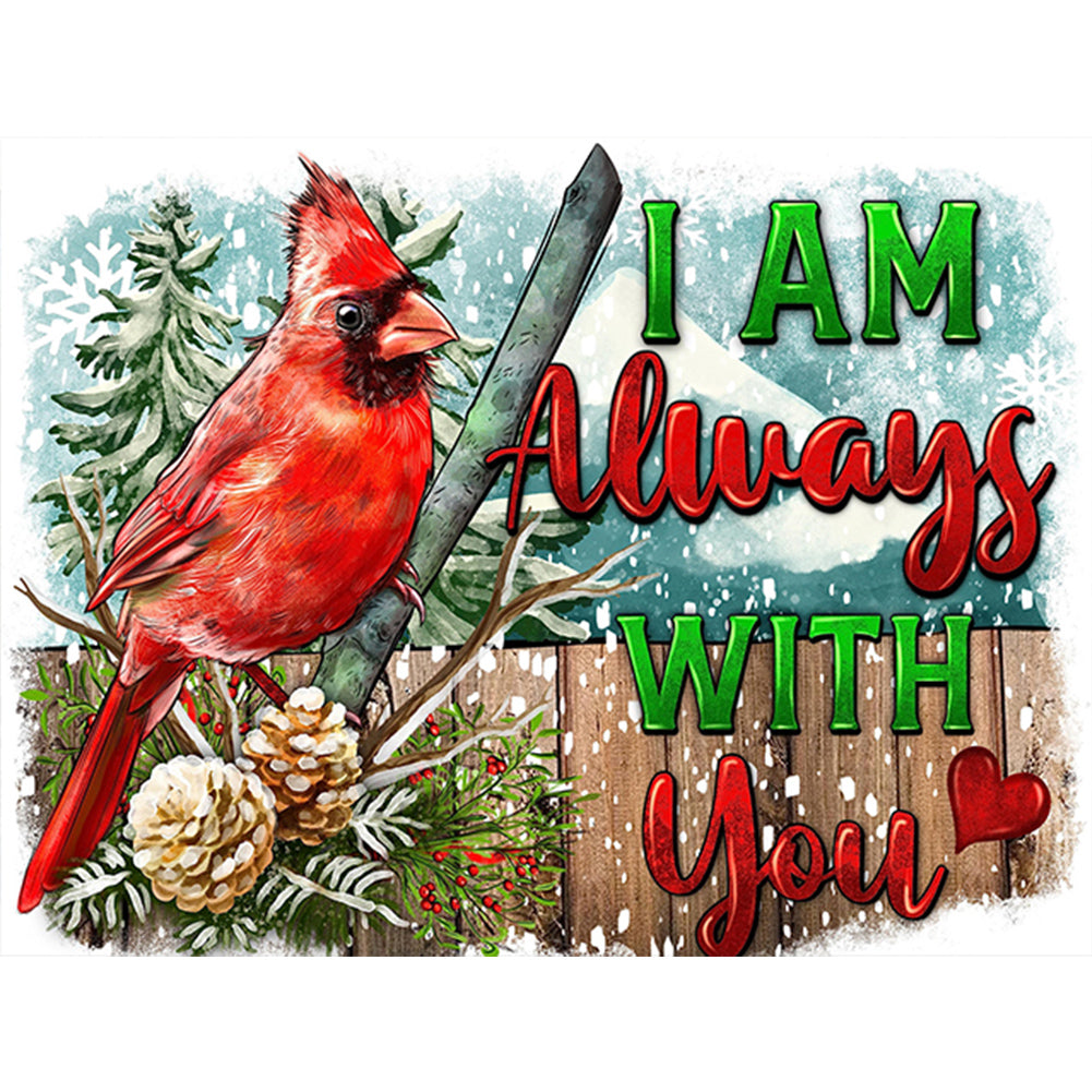 Cardinal On A Branch 40*30CM(Canvas) Full Round Drill Diamond Painting