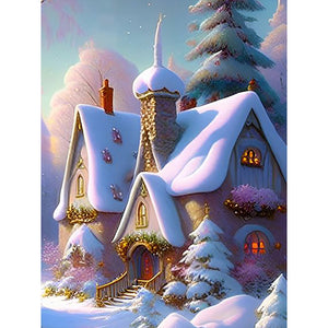 Snow Scene 30*40CM(Canvas) Full Round Drill Diamond Painting