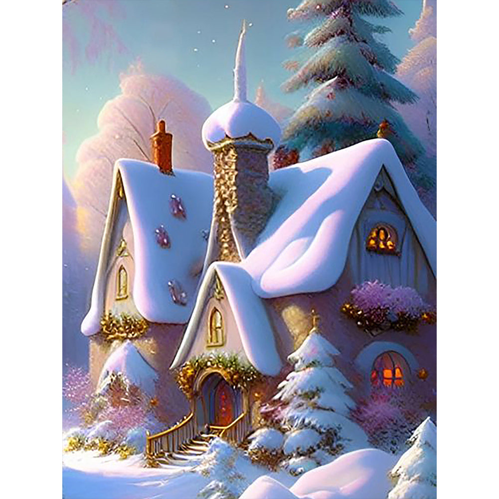 Snow Scene 30*40CM(Canvas) Full Round Drill Diamond Painting
