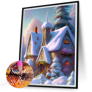 Snow Scene 30*40CM(Canvas) Full Round Drill Diamond Painting