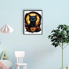 Load image into Gallery viewer, Halloween Black Cat 30*40CM(Canvas) Full Round Drill Diamond Painting
