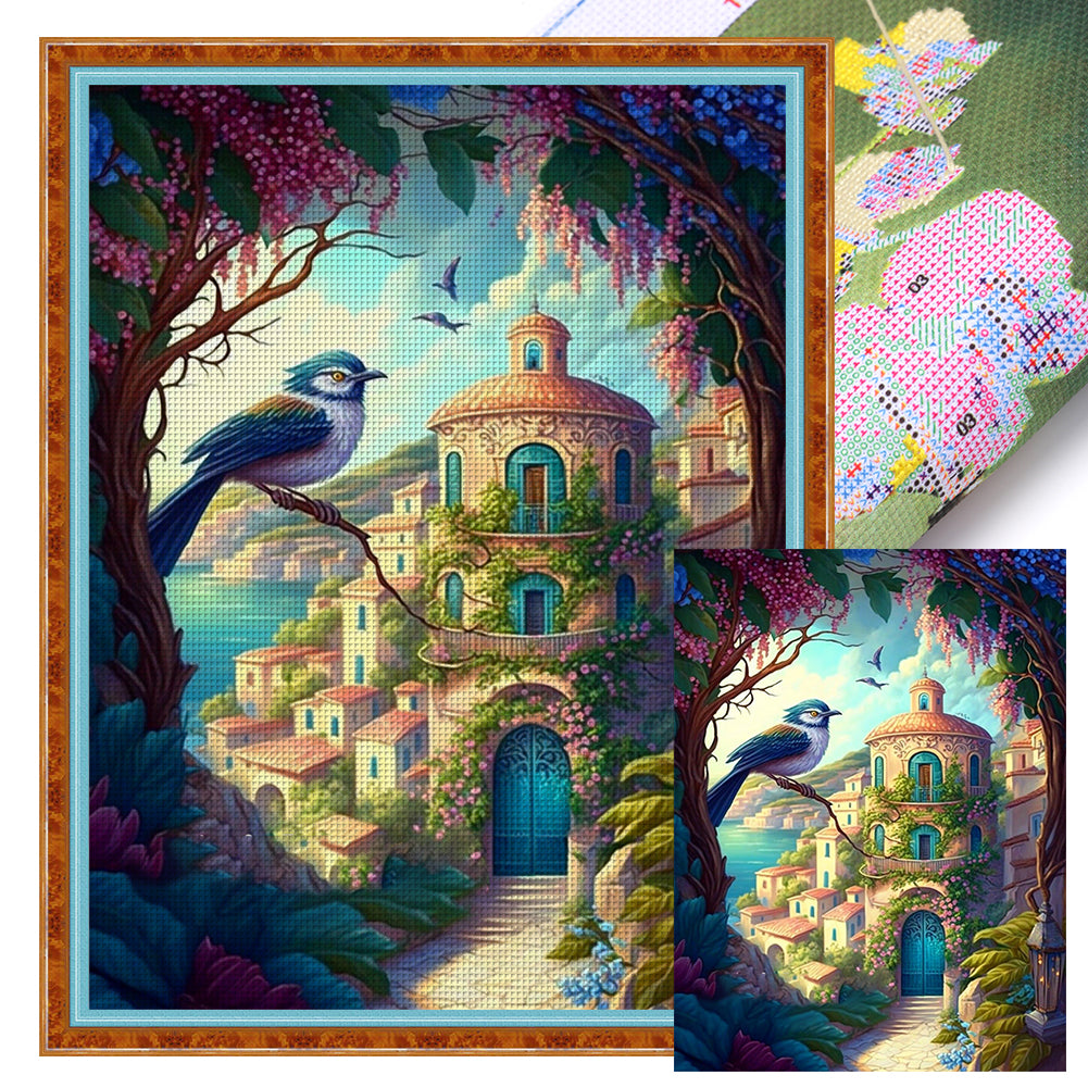 Yishu - Seaside Town - 50*65CM 11CT 3 Stamped Cross Stitch