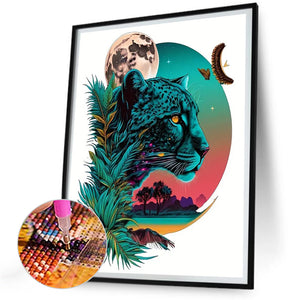 Leopard Sunset Scene 30*40CM(Canvas) Full Round Drill Diamond Painting
