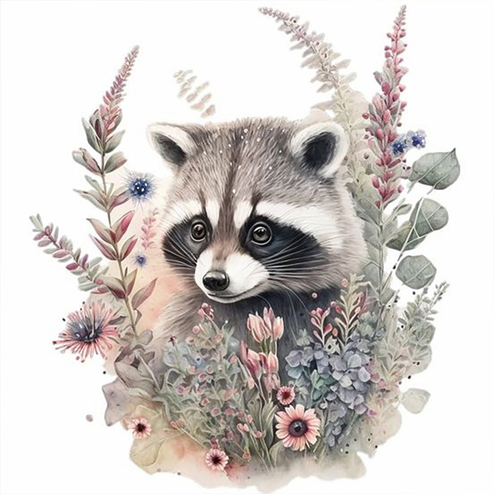 Cartoon Raccoon 30*30CM(Canvas) Full Round Drill Diamond Painting