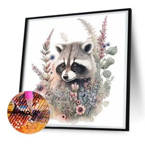 Cartoon Raccoon 30*30CM(Canvas) Full Round Drill Diamond Painting