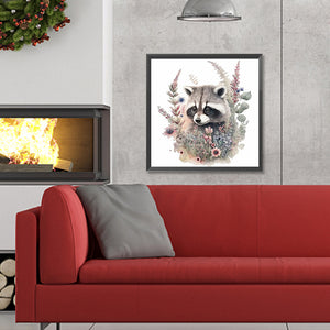 Cartoon Raccoon 30*30CM(Canvas) Full Round Drill Diamond Painting