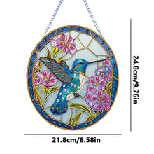 Load image into Gallery viewer, Hummingbird Stained Glass 2D/Flat DIY Diamond Art Single-Sided Drill Pendants
