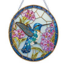 Load image into Gallery viewer, Hummingbird Stained Glass 2D/Flat DIY Diamond Art Single-Sided Drill Pendants

